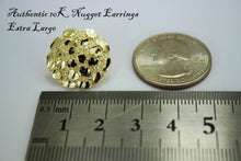 Load image into Gallery viewer, 10K Gold Authentic Nugget Round Diamond Cut Stud Earrings for Men Women
