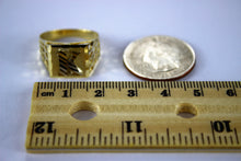 Load image into Gallery viewer, 10K Real Yellow Gold Initial Ring for Men

