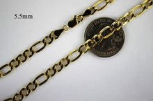 Load image into Gallery viewer, 10K REAL YELLOW GOLD 5.5mm Figaro Chain Pendant Necklace Bracelet 7" - 30"
