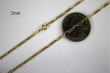 Load image into Gallery viewer, 10K REAL YELLOW GOLD Figaro Chain Pendant Necklace Bracelet (2mm/16"~26")
