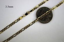 Load image into Gallery viewer, 10K REAL YELLOW GOLD 3.5mm Figaro Chain Pendant Necklace Bracelet 7" - 30"
