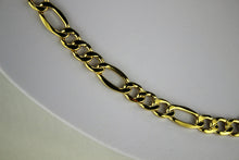 Load image into Gallery viewer, 10K REAL YELLOW GOLD 9.5mm Figaro Chain Pendant Necklace Bracelet 7" - 30"
