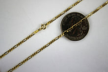 Load image into Gallery viewer, 10K REAL YELLOW GOLD 2mm Figaro Chain Pendant Necklace Bracelet 16"~26"
