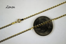 Load image into Gallery viewer, 10K Solid Yellow Gold Mariner Flat Chain Necklace (2mm ~ 7.5mm / 16" ~ 30")
