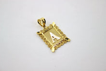 Load image into Gallery viewer, Authentic 14K Gold Initial Pendant Charm Plate Diamond Cut for Boys Me
