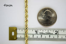 Load image into Gallery viewer, 10K Solid Yellow Gold Rope Chain 1.5MM ~ 6MM / 16" ~ 30" FOR MEN WOMEN
