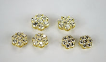 Load image into Gallery viewer, 10K Yellow Gold Flower Stud Earrings with CZ 3 sizes
