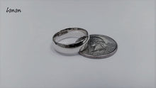 Load image into Gallery viewer, 10K Solid White Gold Wedding Band Men Women 2mm ~ 6mm Size 5 ~ 13 Free Engraving
