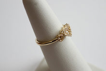 Load image into Gallery viewer, 14K Yellow Gold Heart Ring with CZ Girl Women Ladies
