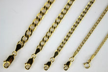 Load image into Gallery viewer, 10K Yellow Gold Hollow Cuban Curb Chain Link Pendant Necklace Bracelet 2mm ~ 7mm 7"~30"
