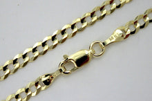 Load image into Gallery viewer, 14K Solid Gold Flat Cuban Link Chain Necklace Bracelet for Men Women 2mm ~ 10mm / 7" ~ 30"
