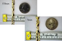 Load image into Gallery viewer, 14K Solid Gold Flat Cuban Link Chain Necklace Bracelet for Men Women 2mm ~ 10mm / 7" ~ 30"
