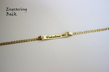 Load image into Gallery viewer, 10K Solid Gold ID bracelet for baby kids with Solid Cuban Link 5.5"
