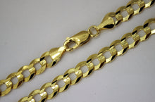Load image into Gallery viewer, 10K Solid Yellow Gold Flat Cuban Link Chain Necklace Bracelet Anklet for Men Women 2.5mm ~ 14mm 7" ~ 9" / 16" ~ 36"
