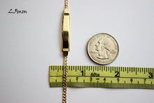 Load image into Gallery viewer, 10K Solid Gold ID bracelet for baby kids with Solid Cuban Link 5.5"
