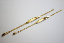 Load image into Gallery viewer, 10K Solid Gold ID bracelet for baby kids with Solid Cuban Link 5.5"
