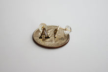 Load image into Gallery viewer, 14K Yellow Gold Initial Pendant Rolo Chain Earrings Set with CZ
