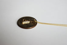 Load image into Gallery viewer, 14K Yellow Gold Initial Pendant Rolo Chain Earrings Set with CZ

