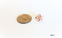 Load image into Gallery viewer, 14K Yellow &amp; Rose Gold Pretty Flower Earrings 2 Sizes with CZ
