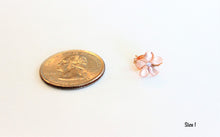 Load image into Gallery viewer, 14K Yellow &amp; Rose Gold Pretty Flower Earrings 2 Sizes with CZ
