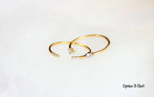 Load image into Gallery viewer, 14K Yellow Gold Adjustable Rings Set or One Piece with CZ (Ring Sizes 6.5-7.5)

