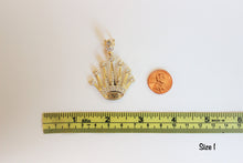 Load image into Gallery viewer, 10K Yellow Gold Crown KING Pendant Charm 2 Sizes
