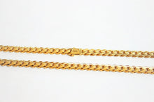 Load image into Gallery viewer, 10K Yellow Gold Hollow Miami 6.5mm Necklace Chain Bracelet
