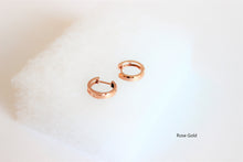 Load image into Gallery viewer, 14K Yellow/Rose/White Gold Elegant Huggie Hoop Earrings
