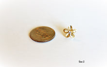 Load image into Gallery viewer, 14K Yellow &amp; Rose Gold Pretty Flower Earrings 2 Sizes with CZ
