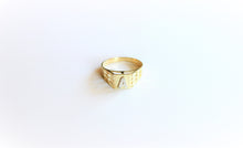 Load image into Gallery viewer, 10K Yellow Gold Alphabet Letter Initial Ring Diamond Cut
