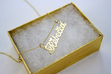 Load image into Gallery viewer, 14K Solid Yellow Gold Personalized Custom Handmade Name Pendant Charm with Heart

