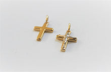 Load image into Gallery viewer, 14K Yellow Gold Cross Pendant with/out white gold Jesus
