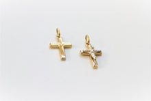 Load image into Gallery viewer, 14K Yellow Gold Cross Pendant with/out white gold Jesus
