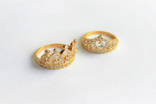 Load image into Gallery viewer, 10k Solid Yellow Gold Cubic Zirconia Polished Crown Ring [2 Styles]
