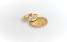 Load image into Gallery viewer, 14k Solid Yellow Gold Cubic Zirconia Polished Crown Ring [2 Styles]
