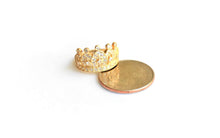 Load image into Gallery viewer, 14k Solid Yellow Gold Cubic Zirconia Polished Crown Ring [2 Styles]
