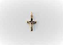 Load image into Gallery viewer, 14K Yellow Gold Cross Pendant with/out white gold Jesus
