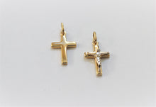 Load image into Gallery viewer, 14K Yellow Gold Cross Pendant with/out white gold Jesus
