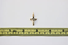 Load image into Gallery viewer, 14K Yellow Gold Cross Pendant with/out white gold Jesus
