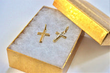Load image into Gallery viewer, 14K Yellow Gold Cross Pendant with/out white gold Jesus
