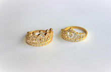 Load image into Gallery viewer, 10k Solid Yellow Gold Cubic Zirconia Polished Crown Ring [2 Styles]
