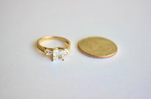 Load image into Gallery viewer, Authentic 14K Yellow Gold Ring with Square Cubic Zirconia
