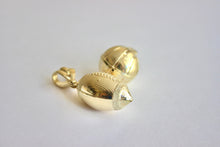 Load image into Gallery viewer, 10K Yellow Gold Basketball Football Charm Pendant
