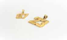 Load image into Gallery viewer, Authentic 10K Yellow Gold Number Two-Digit Pendant Charm Diamond Cut
