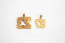 Load image into Gallery viewer, Authentic 10K Yellow Gold Number Two-Digit Pendant Charm Diamond Cut
