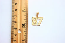 Load image into Gallery viewer, Authentic 10K Yellow Gold Number Two-Digit Pendant Charm Diamond Cut
