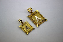 Load image into Gallery viewer, 14K Gold Initial Pendant Charm Plate Diamond Cut for Boys Men 2 Sizes
