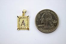 Load image into Gallery viewer, 10K Gold Initial Pendant Charm Plate Diamond Cut for Boys Men 2 Sizes
