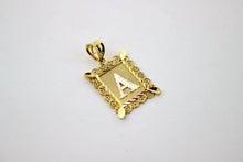 Load image into Gallery viewer, 14K Gold Initial Pendant Charm Plate Diamond Cut for Boys Men 2 Sizes
