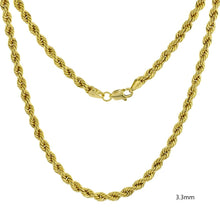 Load image into Gallery viewer, 10K Yellow Gold Hollow Rope Necklace Chain
